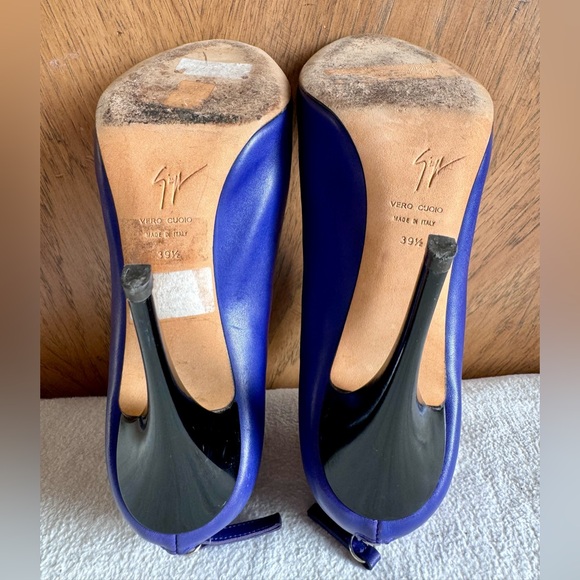 Giuseppe Zanotti Design blue/purple Leather “6 Peep Toe High Heels Womens 39.5EU - Picture 9 of 14